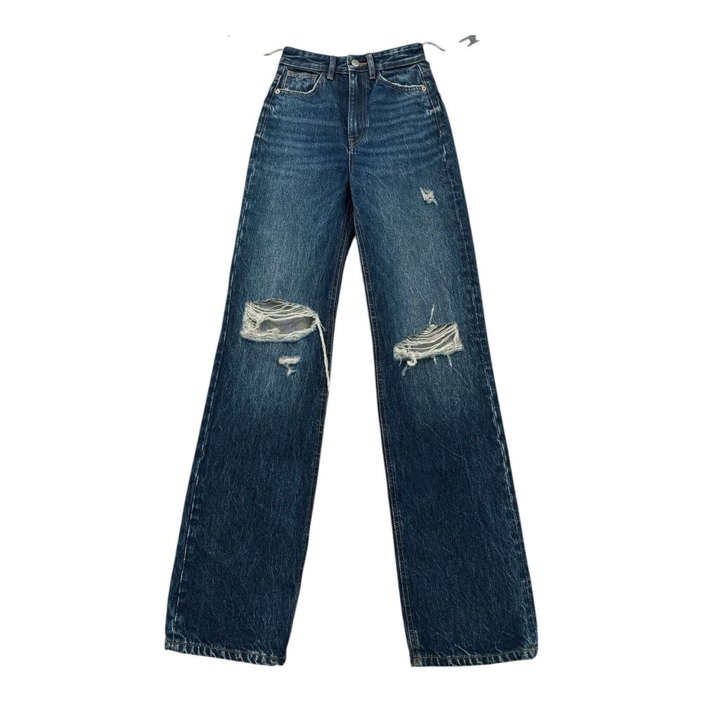 Indigo Rein‎ Sz 24  High Rise Flare Leg Boot Cut  Distressed Jeans 24